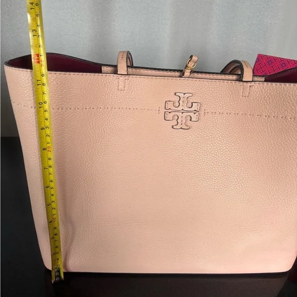 Tory Burch McGraw Pink Leather Tote Bag - Picture 10 of 14